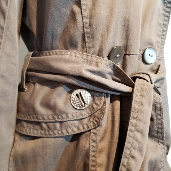 VERO MODA | subtle gray stripe belted trench coat - Picture 4 of 8